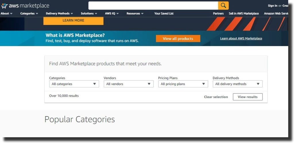 selecting software from listing - awc marketplace