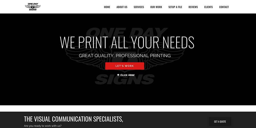 One Day Signs – The Visual Communication Specialist )