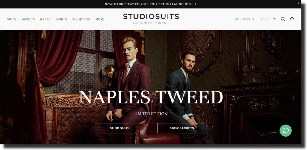StudioSuits website